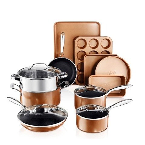 Copper Cast 15-Piece Cookware & Bakeware Set