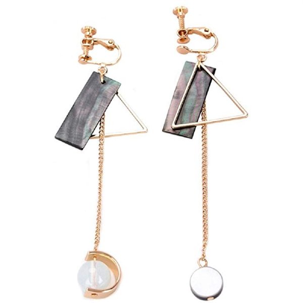 Korean Style Creative Geometry Design with Long Pendant Ear Clips / Earrings for Women's Accessories