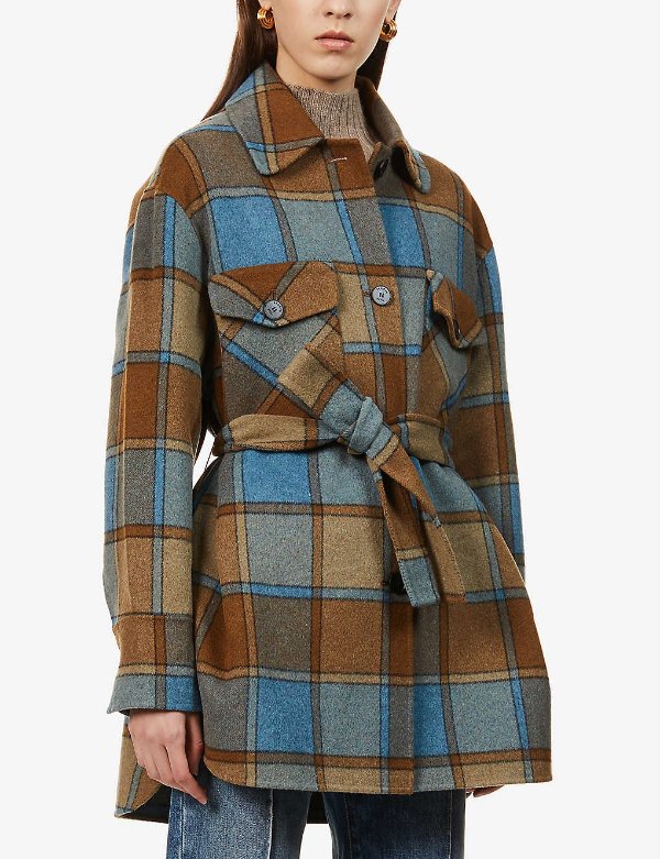 Ovana single-breasted wool-blend coat