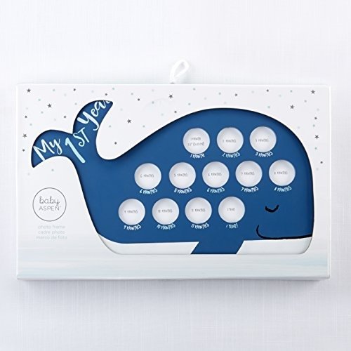 My First Year Whale Hanging Frame | Timeline Picture Frame for Babies by Month