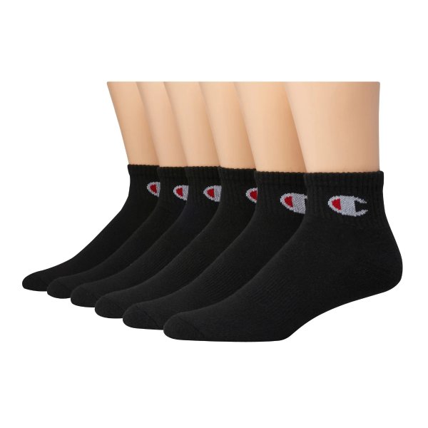 6-pack Womens Ankle Socks C Logo Athletics White Grey Black sizes 9-11