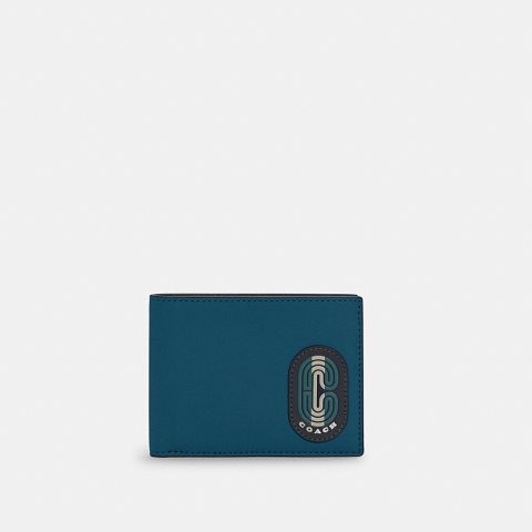 CoachSlim Billfold Wallet in Colorblock With Striped Coach Patch
