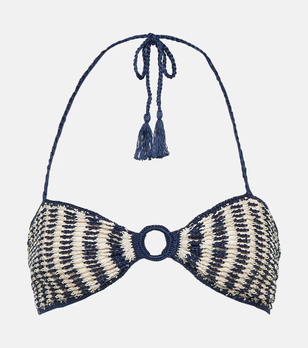 Crochet cotton bandeau bikini top