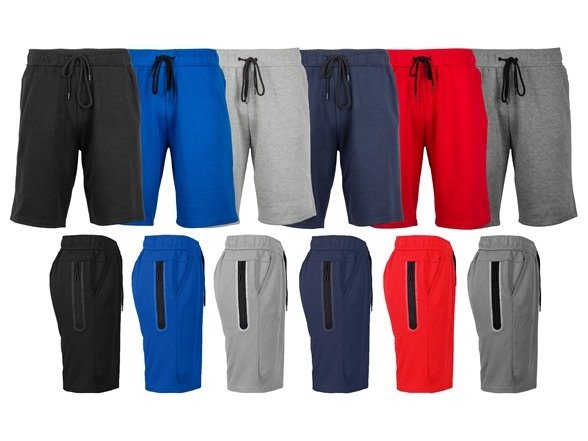 3-Pack Men's Tech Fleece Performance Shorts With Heat Seal Zipper Pocket (Sizes, S-2XL)