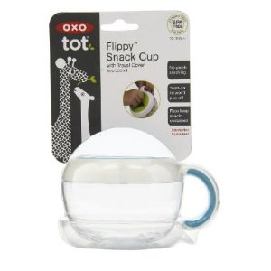OXO Tot Flippy Snack Cup with Travel Lid - Aqua