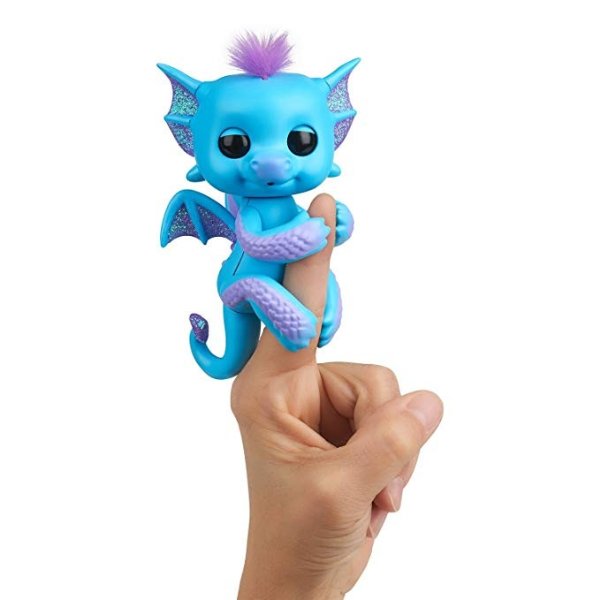 Fingerlings - Glitter Dragon - Tara (Blue with Purple) - Interactive Baby Collectible Pet - by , Null