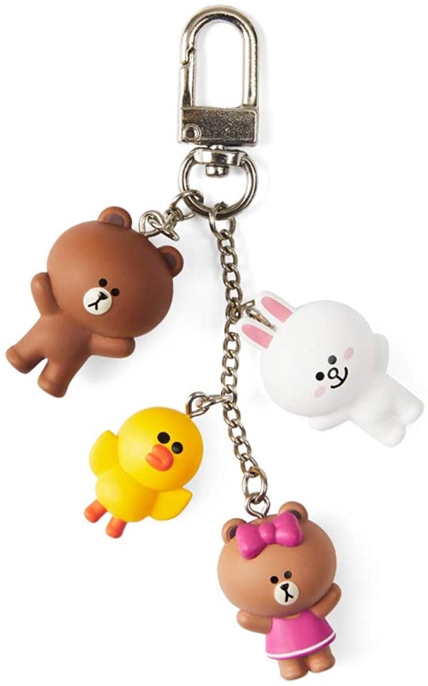 Characters Metal Snap Keychain Key Ring Bag Charm with Clip