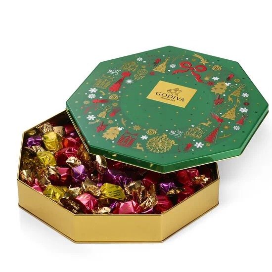 Holiday Tin Assorted Wrapped Truffles, 50 pc.