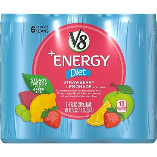 +Energy, Diet Strawberry Lemonade, 8 Ounce, 6 Count (Pack of 4) (Packaging May Vary)
