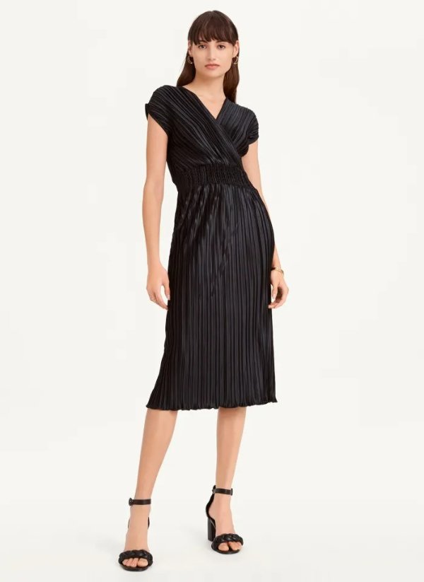 Buy Flutter Sleeve Smock Waist Dress Online - DKNY