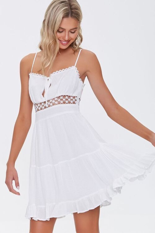 Lace-Trim Mini Dress