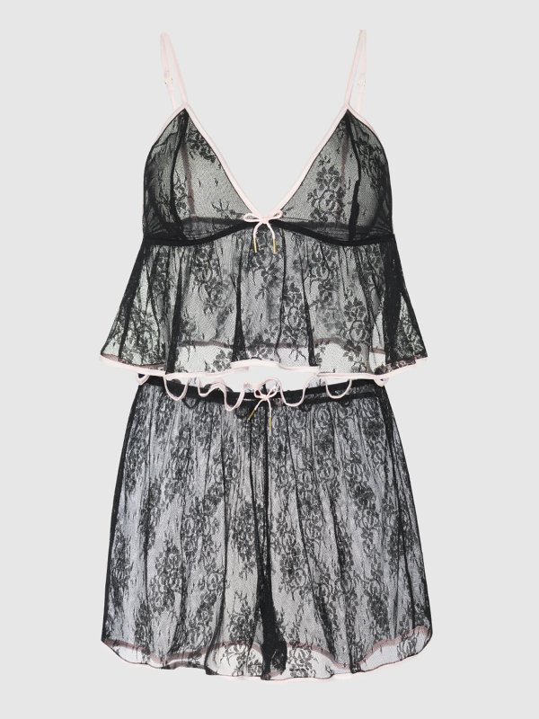 Rosalind Lace & Satin Trimmed Sleep Cami & Shortie