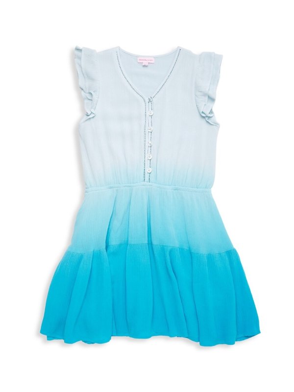 Girl's Tiered Ombre Mini Dress