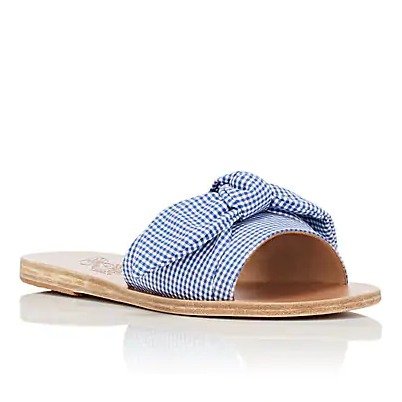 Taygete Bow-Embellished Cotton Slide Sandals Taygete Bow-Embellished Cotton Slide Sandals