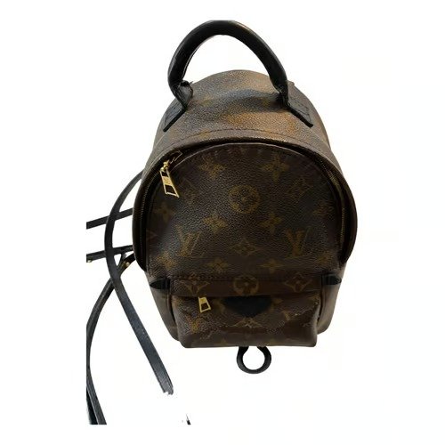 Palm springs cloth backpack Louis Vuitton Brown in Cloth - 29685352