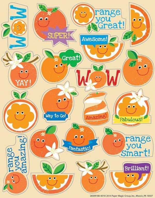 Orange Stickers, Scented (650918)