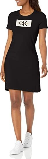 Calvin Klein Women's Short Sleeve Everyday Essential Logo T-Shirt Dress