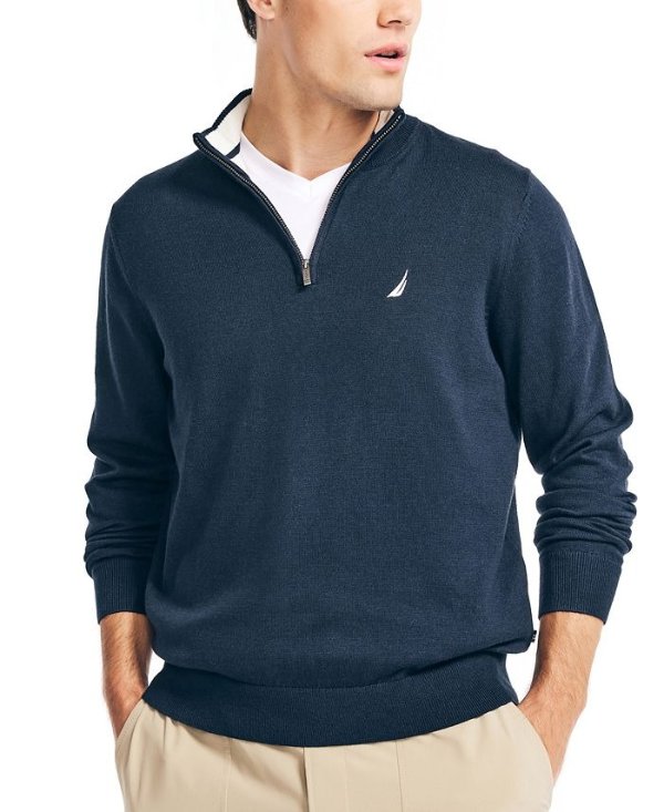 Men's Navtech Performance Classic-Fit Solid Quarter-Zip Sweater