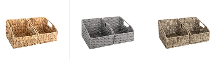 Amazon.com StorageWorks Wicker Baskets for Storage, Small Wicker Baskets with Built-in Handles, Handwoven Rattan Storage Basket
