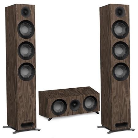 Studio 8 Series S 809 5" 240W Floorstanding Speaker, Walnut, Pair, Bundle with S 83 CEN Center Speaker