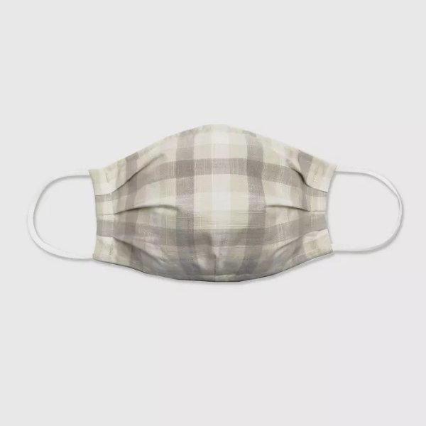 Women's 2pc Fabric Face Masks - Universal Thread™ Gray Check/Gray Solid
