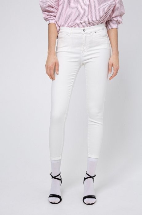 CHARLIE super-skinny-fit cropped jeans with zipped hems