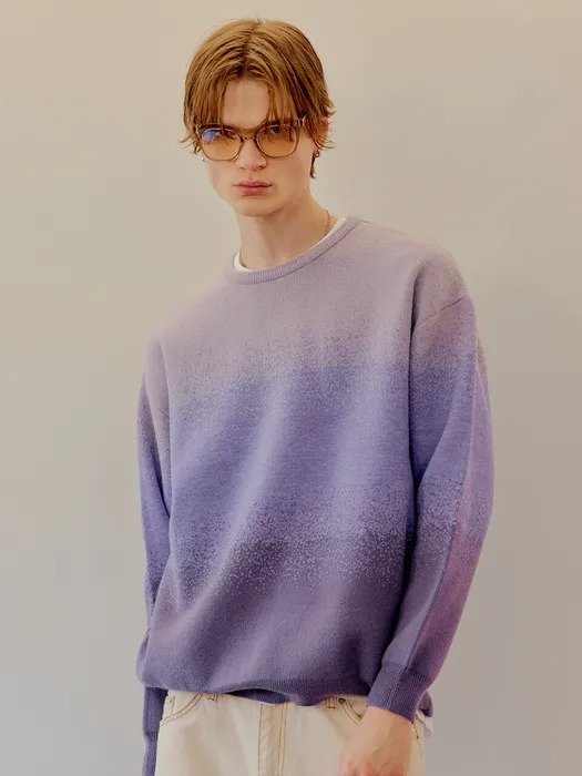 Ombre Pullover Sweater Purple