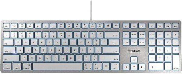 KC 6000 Slim Keyboard Made with Mac Layout. with 12 Apple Specific Functions. Scissor Tech Typing for Near Silent. Alternative to Magic Keyboards. USB-A Wired. US Layout White and Silver.