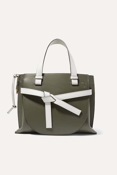 Gate small two-tone leather tote