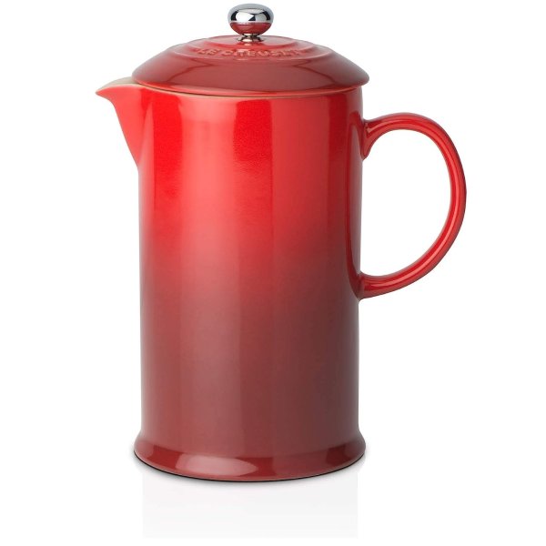 Stoneware Cafetiere with Metal Press, 750 ml - Cerise