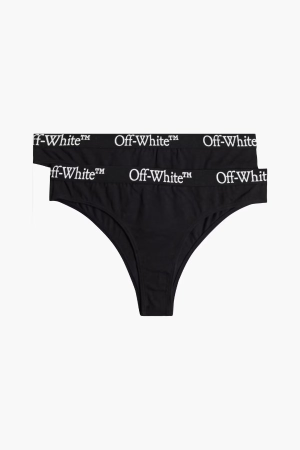 Set of two stretch-jersey mid-rise briefs