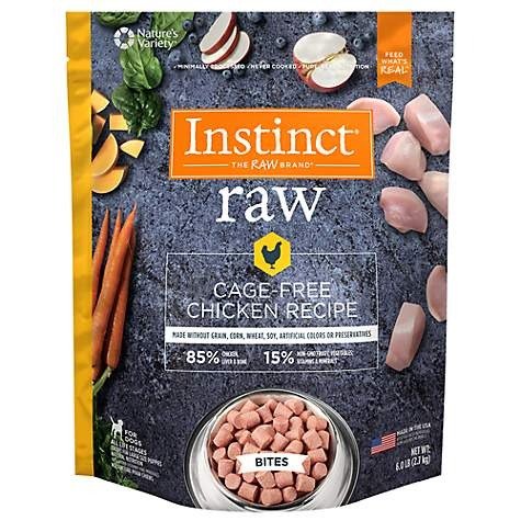 Frozen Raw Bites Grain-Free Cage Free Chicken Recipe Natural Dog Food by Nature's Variety, 6 lb. Bag | Petco