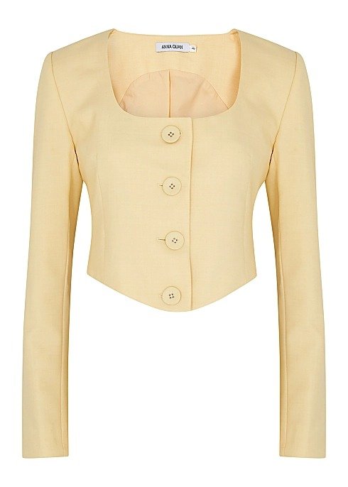 Maggie yellow cropped woven jacket