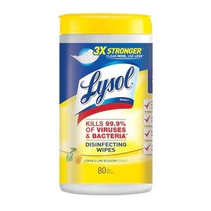 Disinfecting Wipes Lemon and Lime Blossom, 80 CT