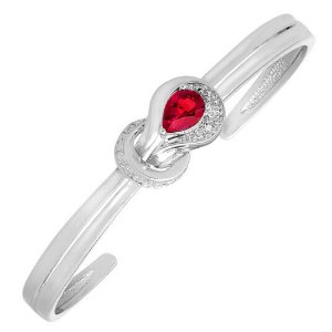 1 ct Ruby Bangle Bracelet with Diamond