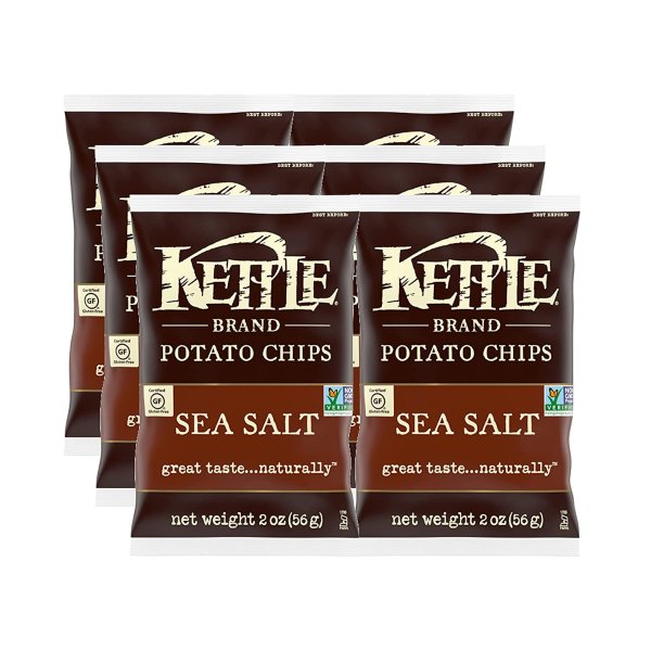 Potato Chips, Sea Salt, 2 Ounce, 6 Count Caddy