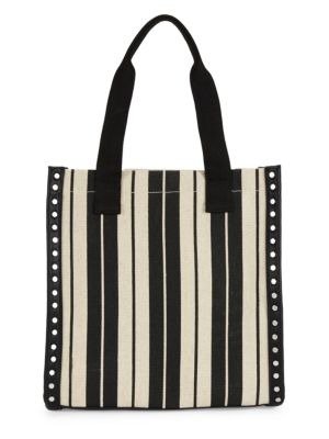 Fina Striped Studded Canvas Tote