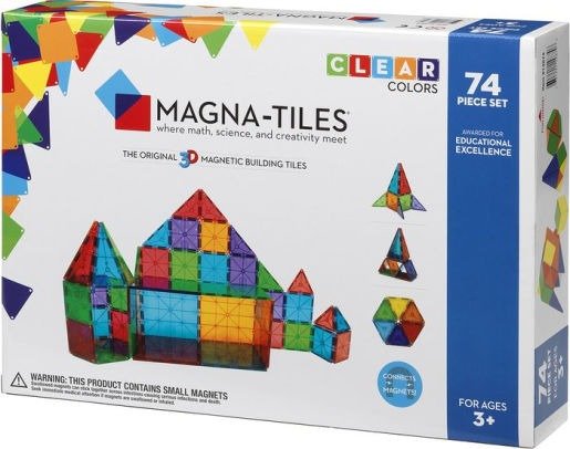 Magna-Tiles Clear Colors 74 Piece Set