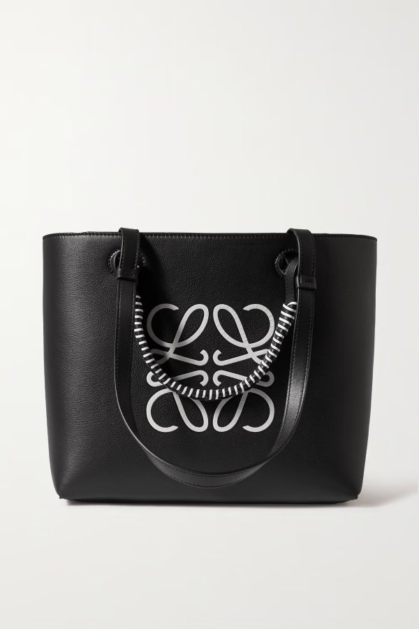 Anagram small debossed printed leather tote