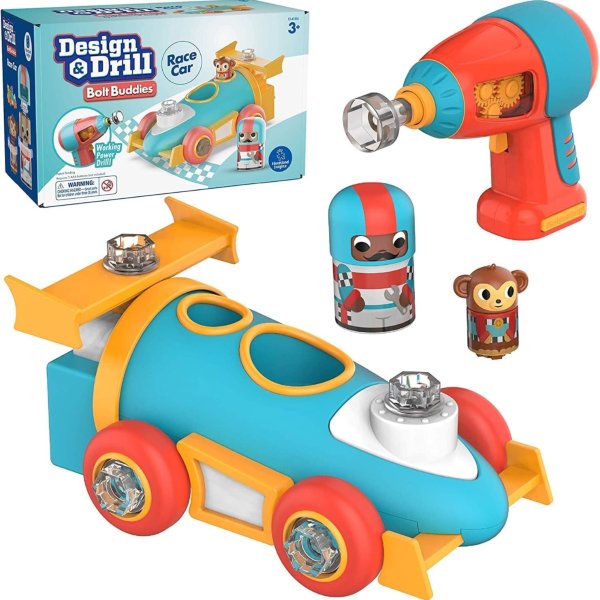 Design & Drill Bolt Buddies Race Car Toy