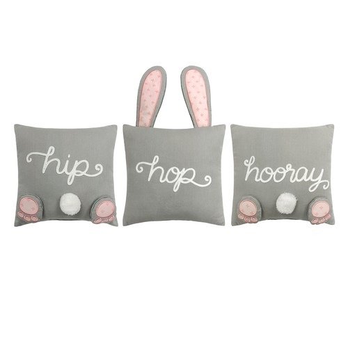 Hip, Hop, Hooray 3-pack Throw Pillow Set