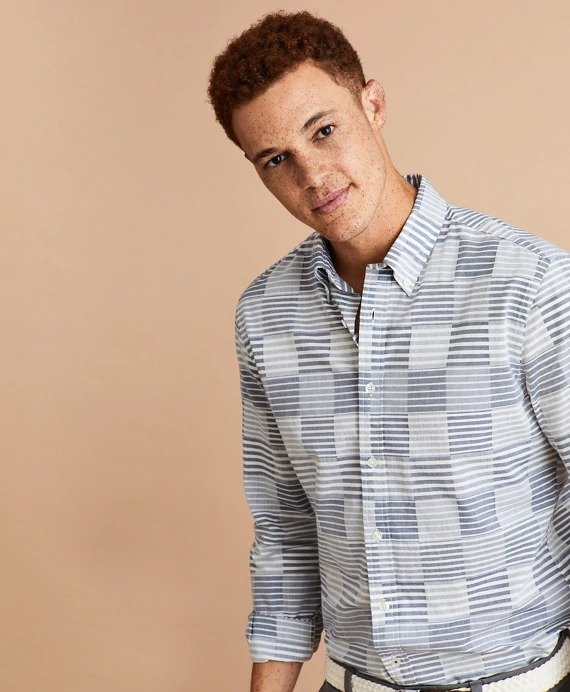 Cotton Patchwork Striped Shirt - Brooks Brothers