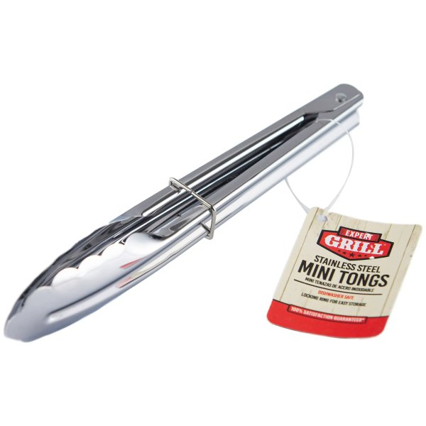 Stainless Steel Locking Mini Grill Tongs