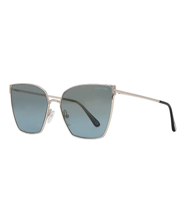 Gold & Blue Helena Oversize Cat-Eye Sunglasses