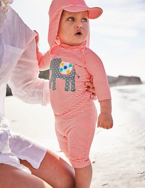 婴幼儿防晒帽+连体泳衣套装