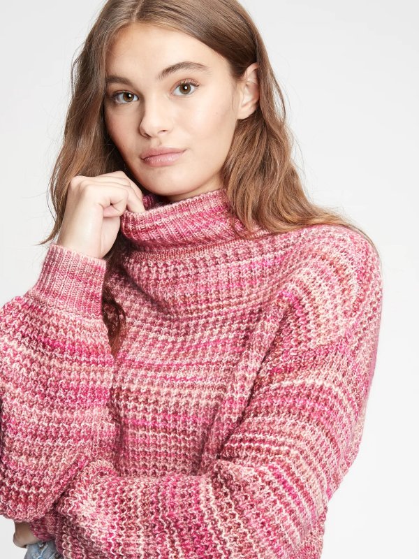 Space-Dye Mockneck Sweater