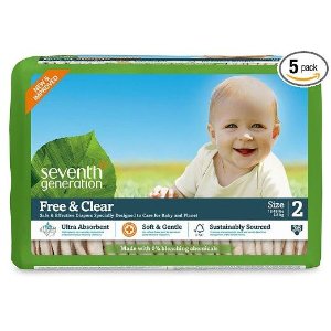Amazon精选Seventh Generation Free & Clear 婴儿尿布(2号和5号)