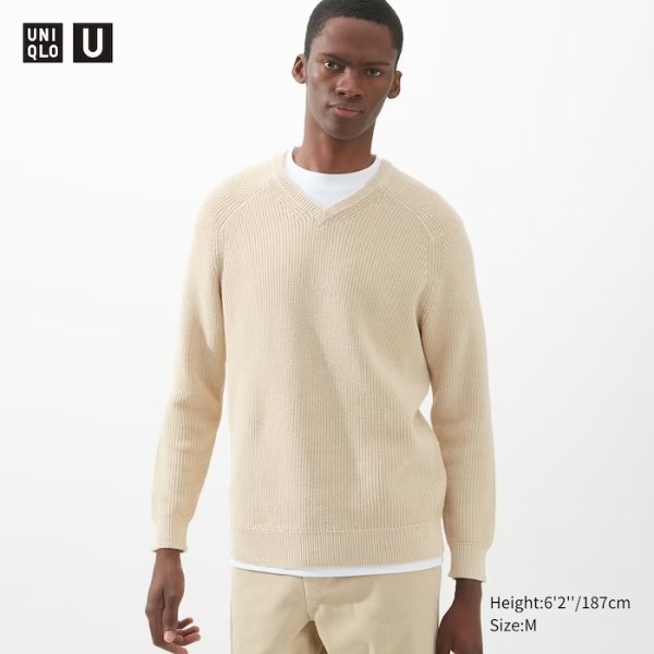 U V-Neck Long-Sleeve Sweater