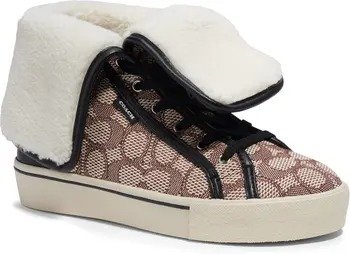 CitySole Textured Jacquard Genuine Shearling Lined Sneaker (Women)