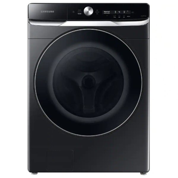 27 in. Wide 5.0 cu. ft. Extra-Large Brushed Black Front Load Washing Machine with Smart Dial and OptiWash